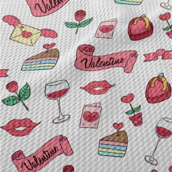 Pink Valentine's Day Items Birdseye Piqué