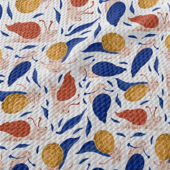 Snail Cat Walking Leisurely Birdseye Piqué