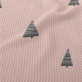 Simple Black Christmas Tree Birdseye Piqué