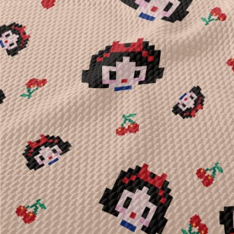 Pixel Style Snow White Birdseye Piqué