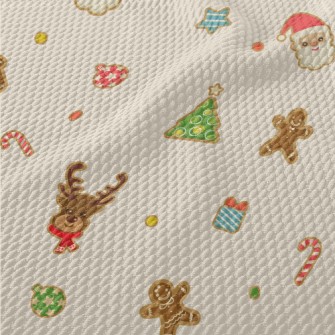 Cute Christmas Shaped Cookies Birdseye Piqué