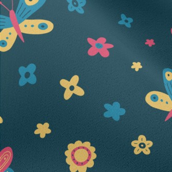 Colorful Butterfly Flowers Chiffon