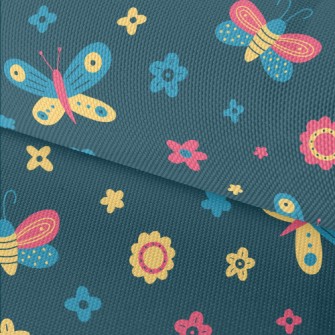 Colorful Butterfly Flowers Waterproof Oxford