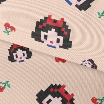 Pixel Style Snow White Waterproof Oxford