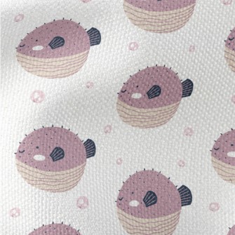 Purple Round Pufferfish Waterproof Canvas