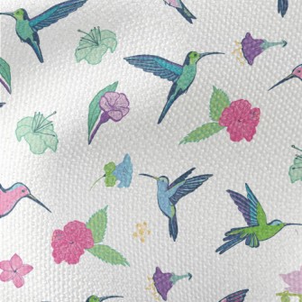 Colorful Hummingbirds And Flow Waterproof Canvas