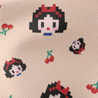 Pixel Style Snow White Waterproof Canvas