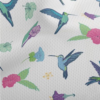 Colorful Hummingbirds And Flow Athletic Mesh Flat Back