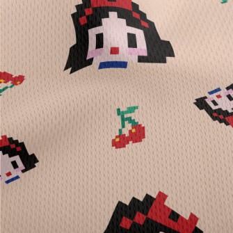 Pixel Style Snow White Athletic Mesh Flat Back