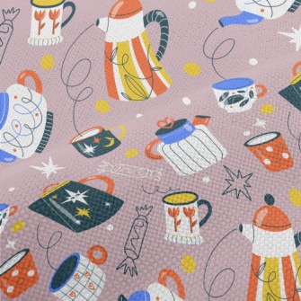 Teapots Of Various Shapes Performance Linen