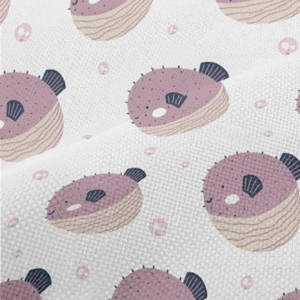 Purple Round Pufferfish Performance Linen