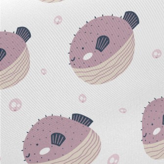 Purple Round Pufferfish Twill
