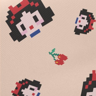 Pixel Style Snow White Twill