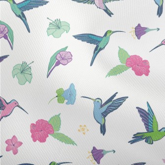 Colorful Hummingbirds And Flow Dobby