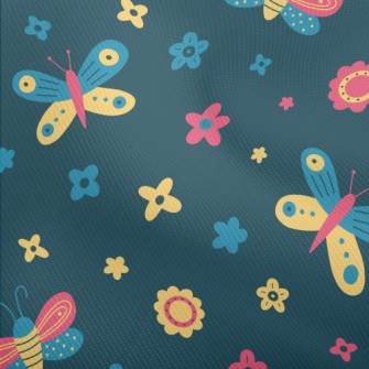 Colorful Butterfly Flowers Dobby