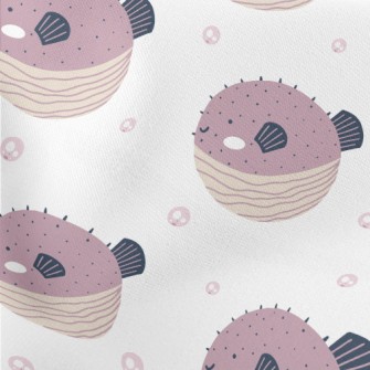Purple Round Pufferfish Stretch Ponte