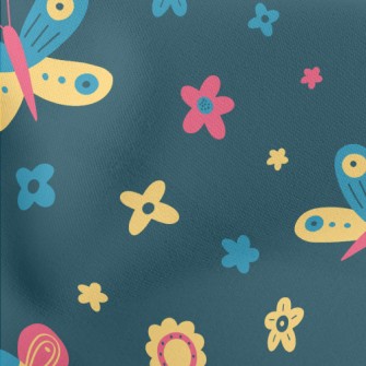 Colorful Butterfly Flowers Stretch Ponte