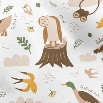 Various Cute Birds Micro Fleece