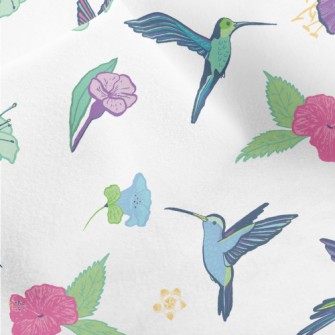 Colorful Hummingbirds And Flow Micro Fleece
