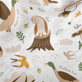 Various Cute Birds Minky