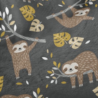 Happy Tree Sloth Minky