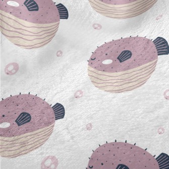 Purple Round Pufferfish Minky