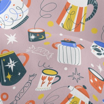 Teapots Of Various Shapes Lightweight Performance Linen