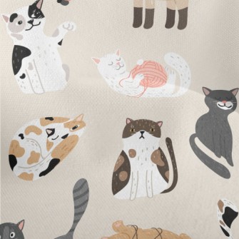 Various Cute Cats Lightweight Performance Linen