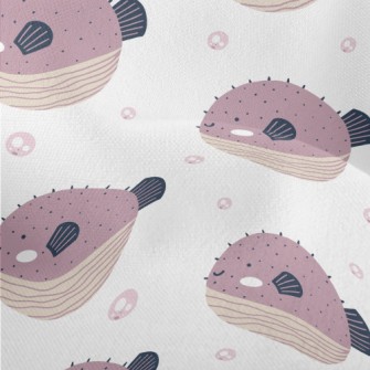 Purple Round Pufferfish Lightweight Performance Linen