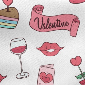 Pink Valentine's Day Items Jersey Backed Fleece