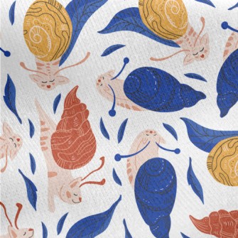 Snail Cat Walking Leisurely Jersey Backed Fleece