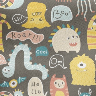 Colorful Funny Alien Jersey Backed Fleece