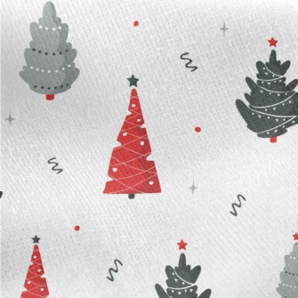 Various Simple Christmas Trees Jersey Backed Fleece