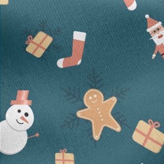 Cute Christmas Items Jersey Backed Fleece