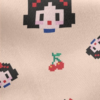 Pixel Style Snow White Jersey Backed Fleece