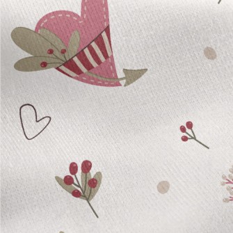 Heart Shape And Red Fruit Jersey Backed Fleece
