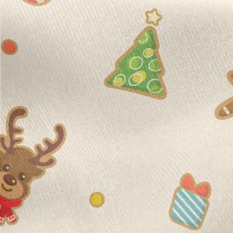 Cute Christmas Shaped Cookies Jersey Backed Fleece