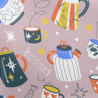 Teapots Of Various Shapes Pongee