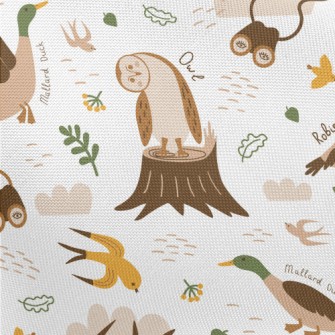 Various Cute Birds Pongee
