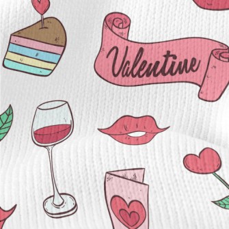 Pink Valentine's Day Items Stretch Jersey