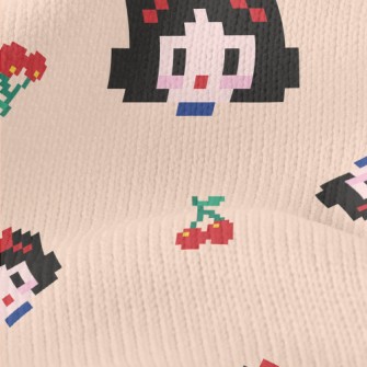 Pixel Style Snow White Stretch Jersey
