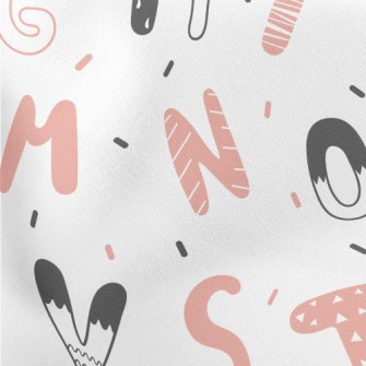 Pink And Black Cute English Le Lightweight Cotton Poplin