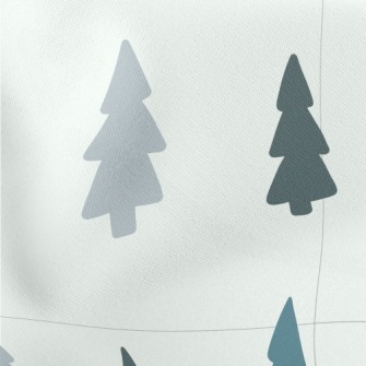 Simple Color Block Trees Lightweight Cotton Poplin