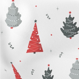 Various Simple Christmas Trees Lightweight Cotton Poplin