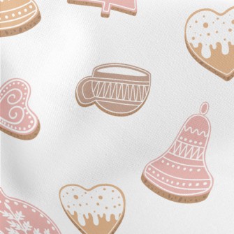 Christmas Shaped Cookies Lightweight Cotton Poplin