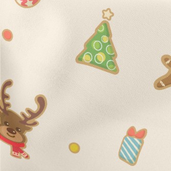 Cute Christmas Shaped Cookies Lightweight Cotton Poplin