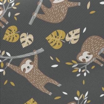 Happy Tree Sloth Midweight Cotton Poplin