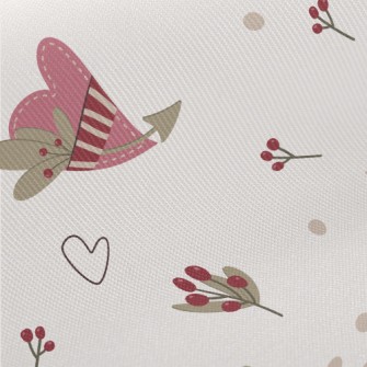 Heart Shape And Red Fruit Midweight Cotton Poplin