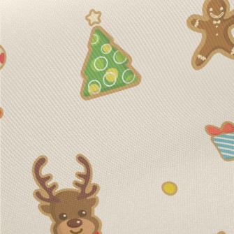 Cute Christmas Shaped Cookies Midweight Cotton Poplin
