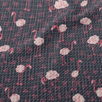 Cute Love Flamingo Birdseye Piqué
